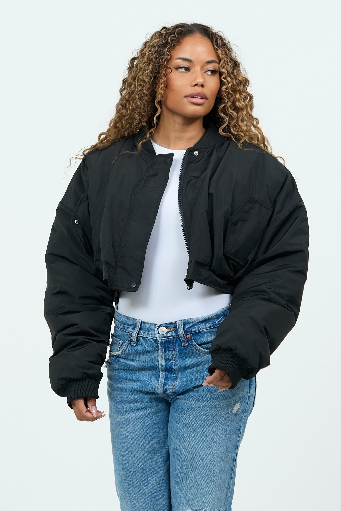 Oversized Cropped Bomberjacket